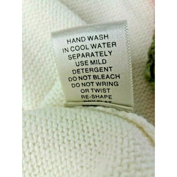 Christopher Banks Knit Cardigan Sweater Sz Small Crochet Trim Sleeve Off White - Picture 8 of 8